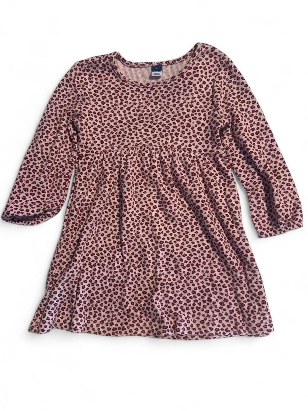 Old Navy Pink Leopard-Print Long Sleeve Dress